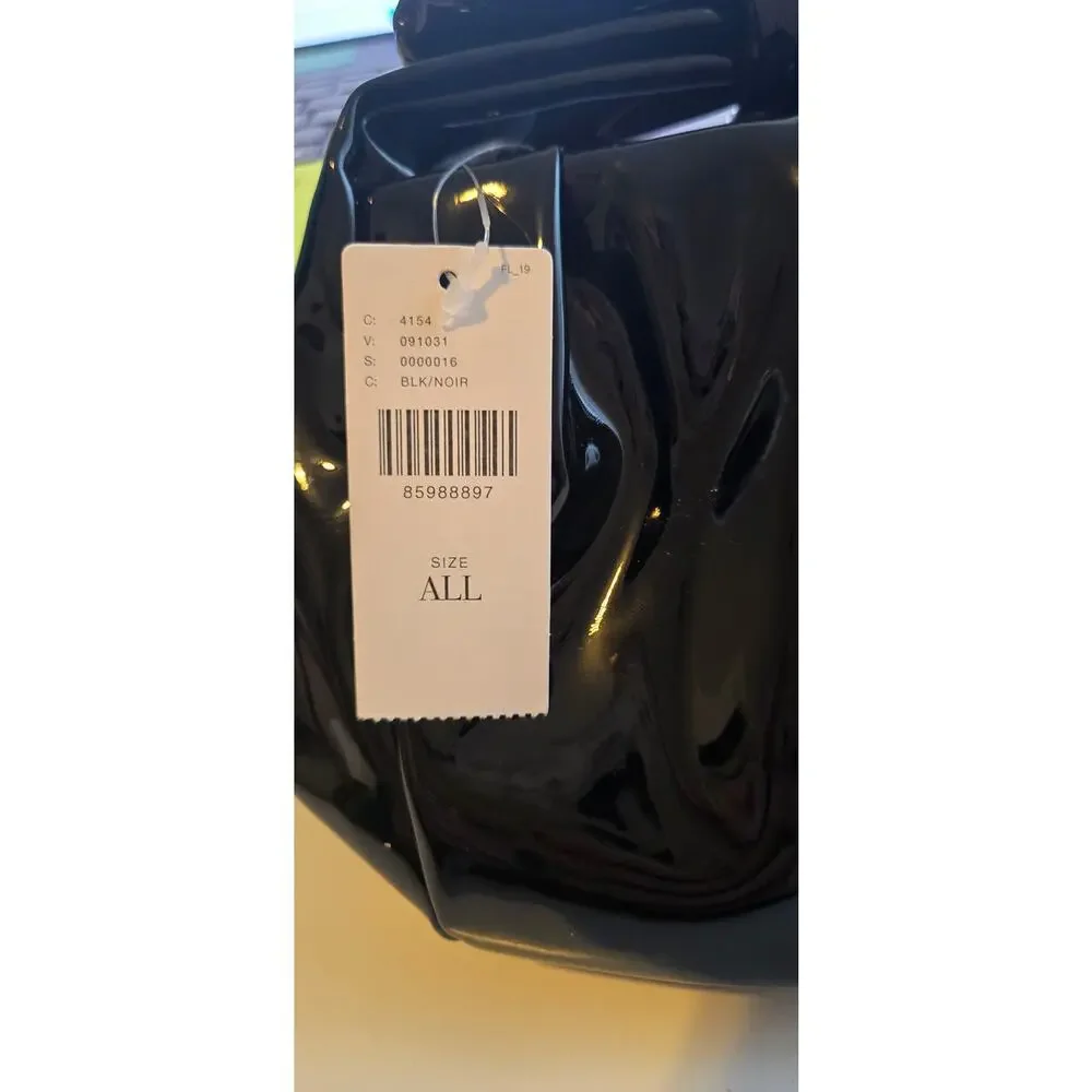 Anthropologie 2023 Black Patent Bow Purse NWT